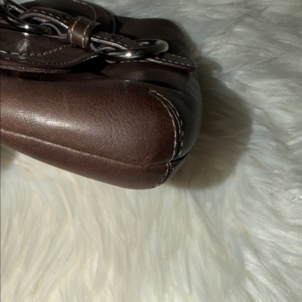 COACH Dark Brown Leather Wristlet with Silver Hardware - Picture 5 of 7